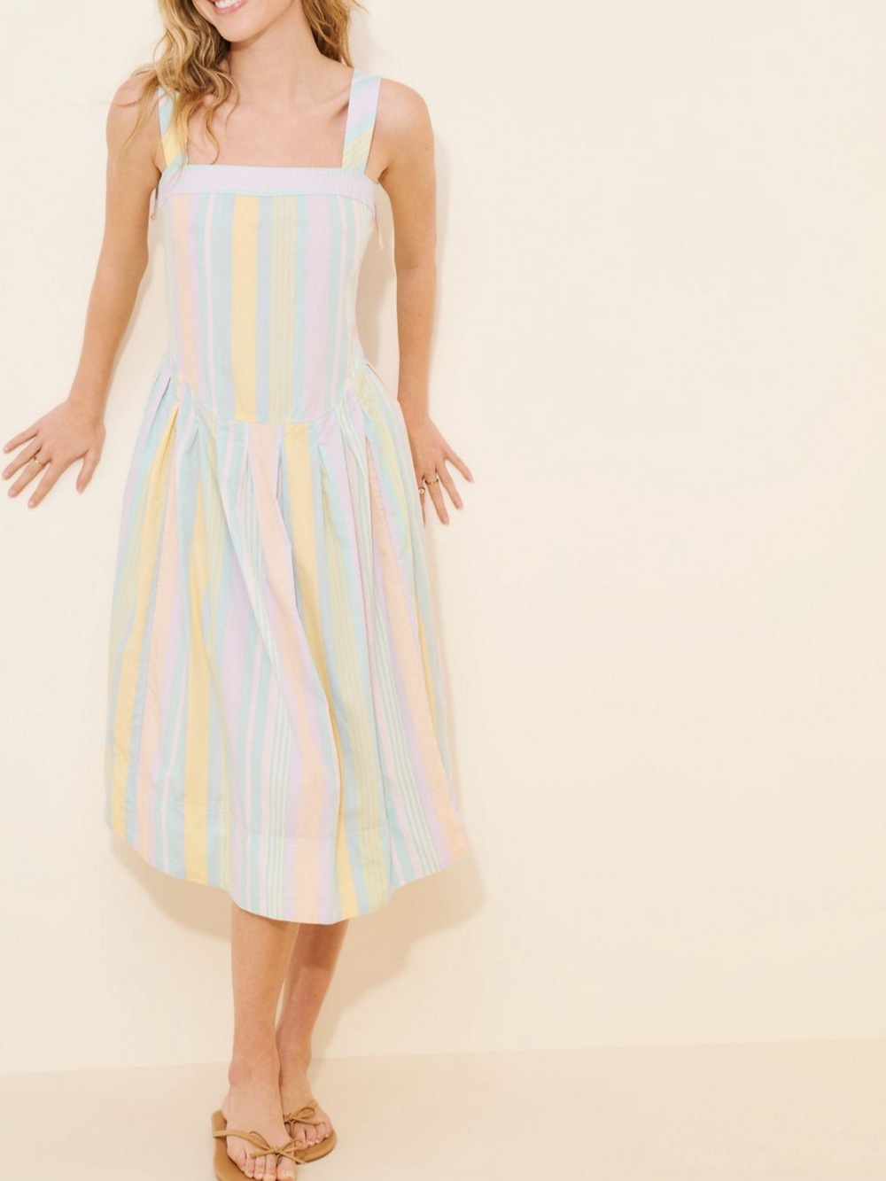 Free people Primavera Stripe cotton midi dress (yellow)